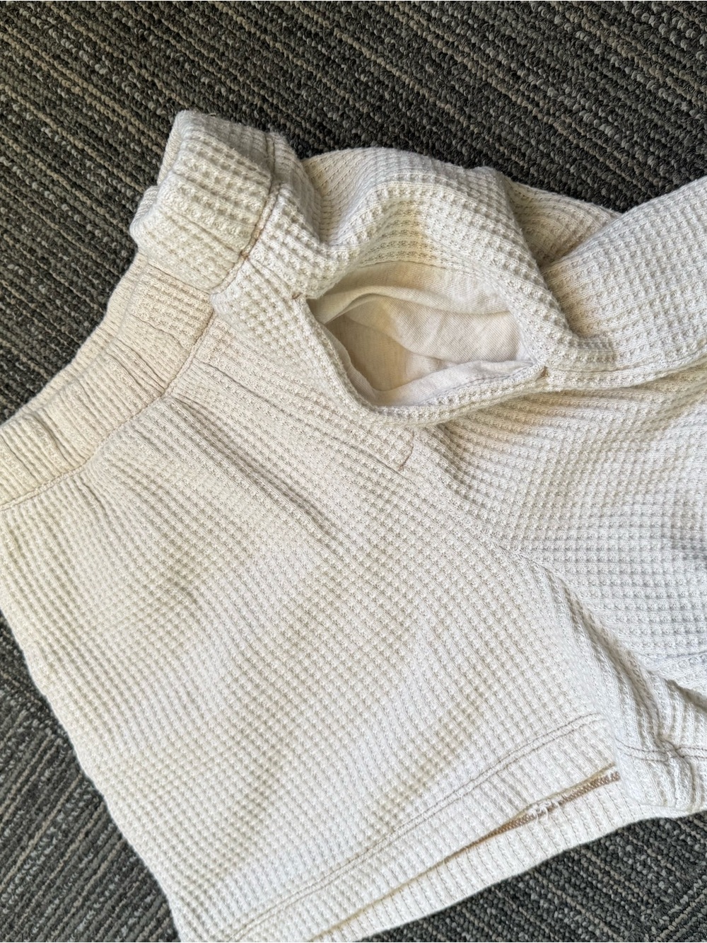 Women's Aerie Cream Waffle-Knit Lounge Shorts Size Small - Picture 2 of 5